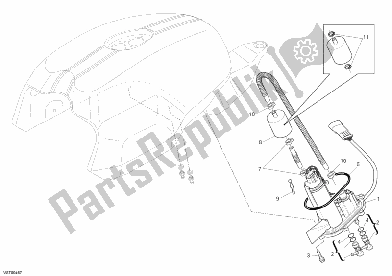 All parts for the Fuel Pump of the Ducati Sportclassic Sport 1000 Single-seat USA 2006
